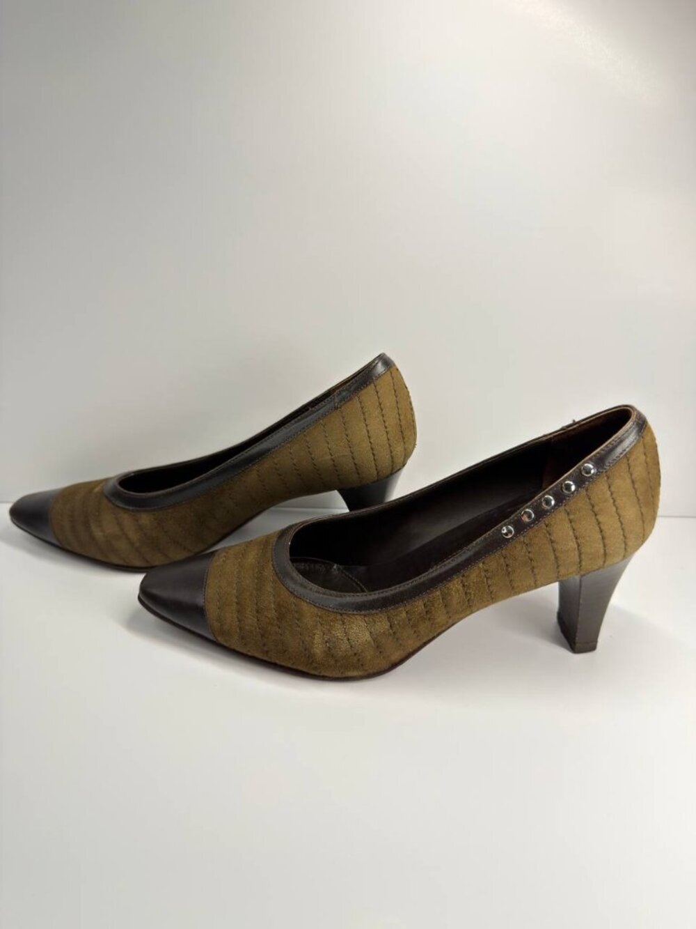 Valentina Rangoni Suede & Leather Heels – Women’s US 5.5B – Made in Italy - Picture 6 of 15